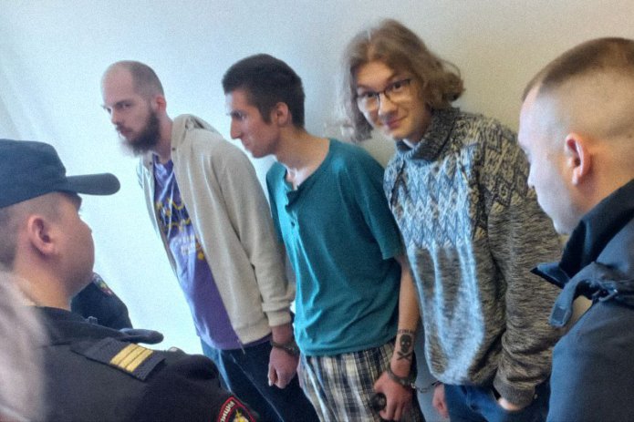 Activists Pavel Shepetkov, Igor Kuznetsov and Kirill Kaverin in court / Photo: SOS СПб СНОС Telegram channel